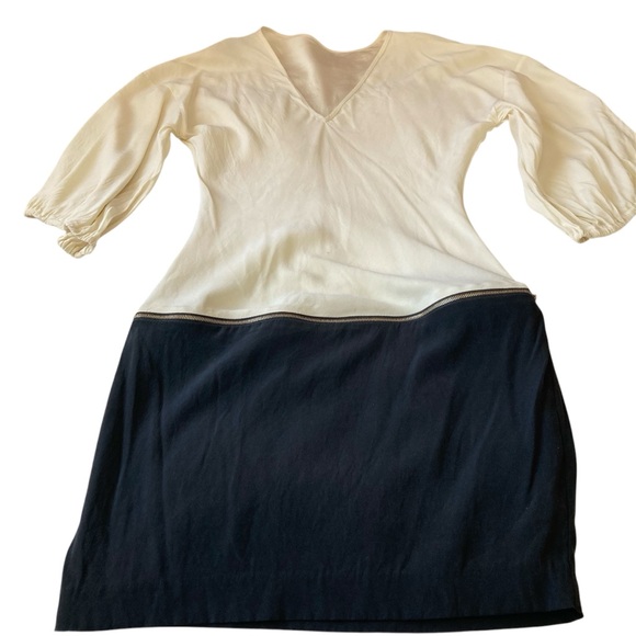 LIA KES - NEW YORK | Elegant Two-Tone Silk Dress Size 6 - Picture 3 of 11